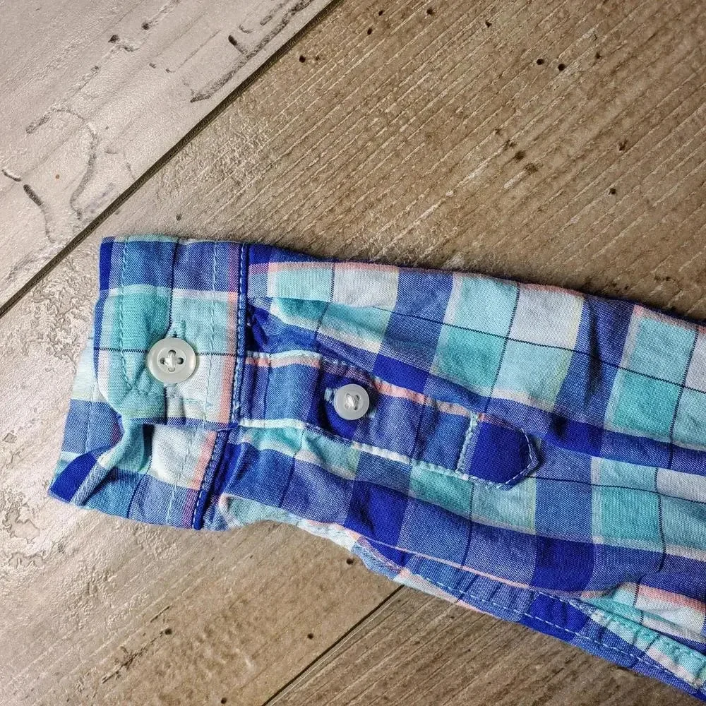 The Children's Place Boys Plaid Long Sleeve Button-Up Dress Shirt Size 2T